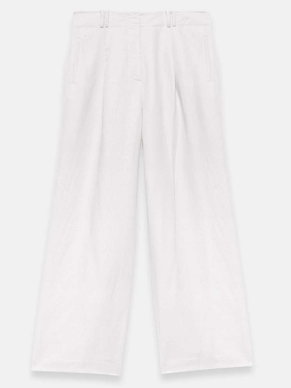 BRAND NEW Mint Velvet Cream Linen Blend Pleated Wide Leg Trousers in US 4 Long - Picture 4 of 8